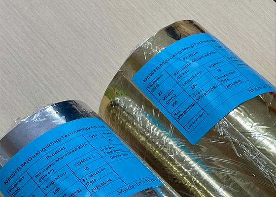 अच्छी कीमत 1 इंच या 3 इंच कोर पेपर कोर के लिए अनुकूलित मोटाई पीईटी एल्यूमीनियम प्लेटिंग फिल्म ऑनलाइन